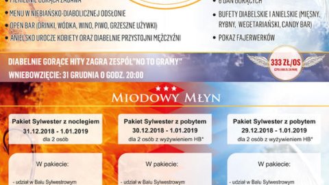 Sylwester PIEKŁO/NIEBO w Miodowym Młynie - Sylwestrowo.pl Sylwester PIEKŁO/NIEBO w Miodowym Młynie - Sylwester