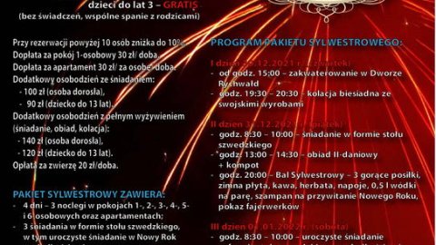 Pakiet Sylwestrowy w Dworze Rychwałd - Sylwestrowo.pl Pakiet Sylwestrowy w Dworze Rychwałd - Sylwester