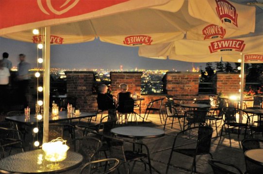 widok na Kraków z tarasu widokowego Panorama Cafe