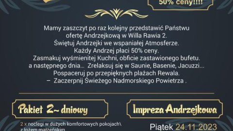 Weekend + Impreza  Andrzejkowa . Rewal - Sylwester