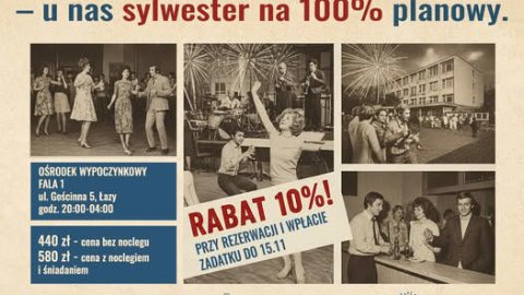Sylwerter w stylu PRL na Fali 1 w Łazach k. Mielna - Sylwester