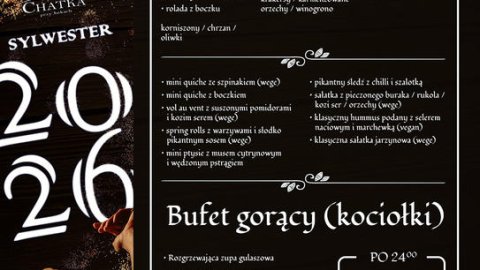 Sylwester 2026 w Chatce przy Jatkach. Pyszna kolacja i zabawa z DJ - Sylwester