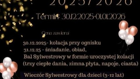 Sylwester w Muszynie, bal dla dorosłych i dla dzieci, biesiada grilowa