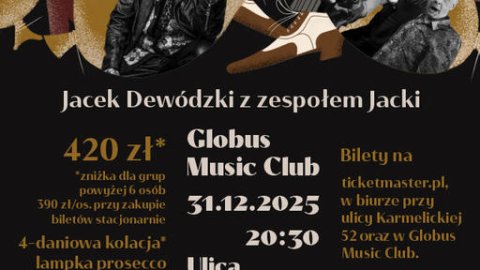 Globus Music Club w Krakowie- zaprasza na zabawę sylwestrową