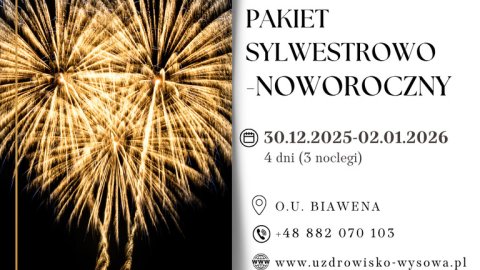 Sylwester, biesiada i relaks w SPA - w sercu gór Beskidu Niskiego 2025/2026 - Sylwester