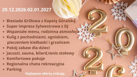 SYLWESTER 2026/2027 NA GÓRALSKĄ NUTĘ HEJ! Tatrzański Gościniec- Podhale - Sylwester