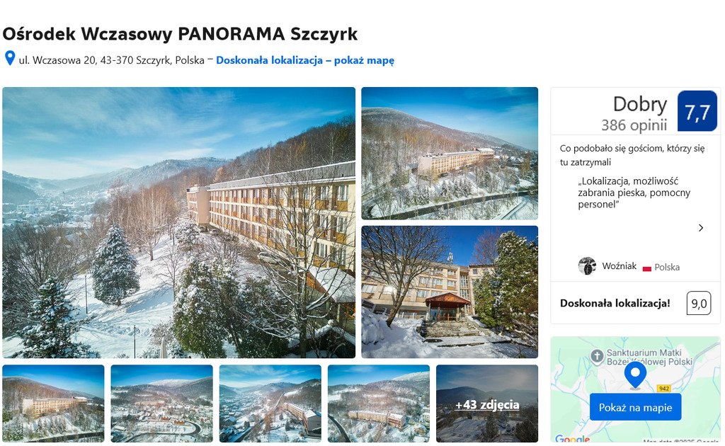 Szczyrk, Krynica, Szczawnica - wyżywienie, zabawa, kulig, integracja, wycieczki