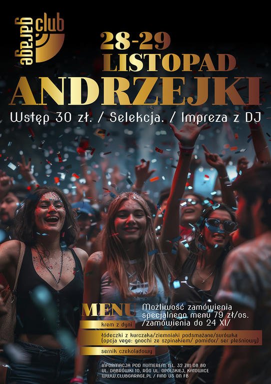 Andrzejki w Clubie Garage | Impreza z DJ-em, bilard, kręgle