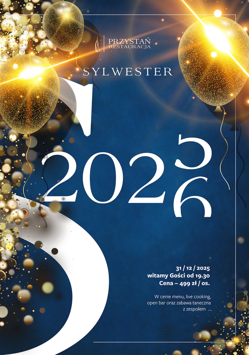 Sylwester 2025/2026 w Restauracji Przystań