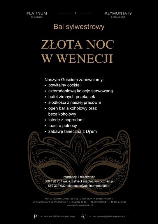 Złota Noc w Wenecji w Hotelu Platinum Residence Boutique