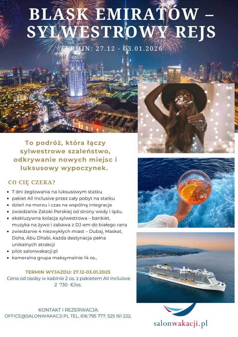 BLASK EMIRATÓW- SYLWESTROWY REJS