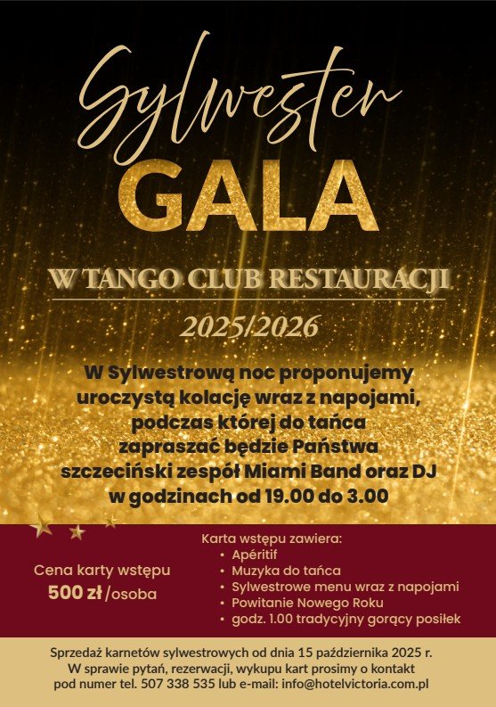 SYLWESTER GALA 2025/2026 w Tango Club Restauracja