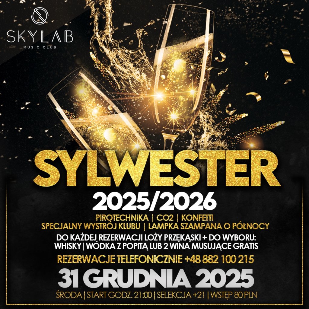SYLWESTER 2025/2026 w SKYLAB Jelenia Góra!