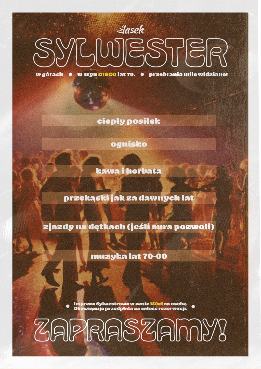 Sylwester w stylu disco lat 70' na Lasku