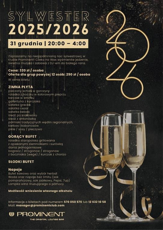 Bal Sylwesterowy w Klubie Prominent
