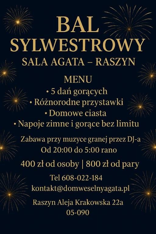 Sylwester 2025/26 Wspaniała zabawa z DJ'em do białego rana!