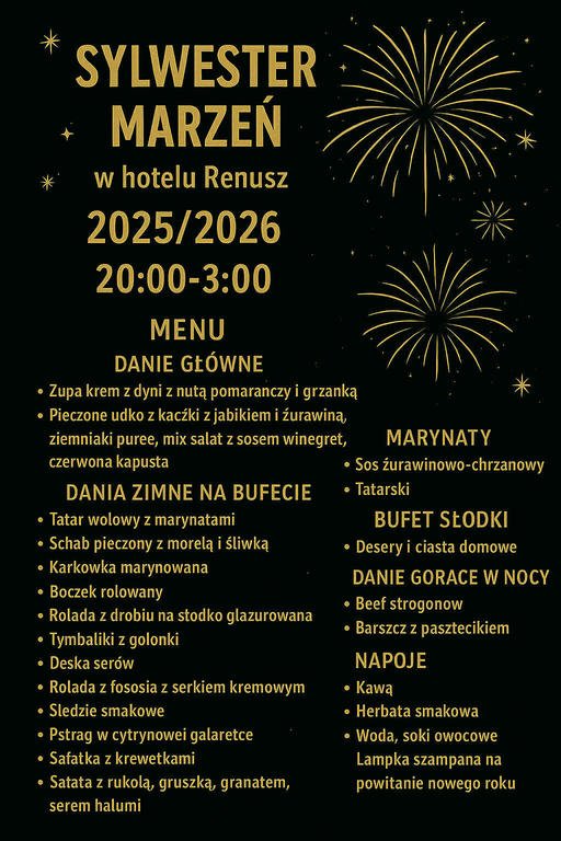 Sylwester Marzeń w hotelu Renusz 