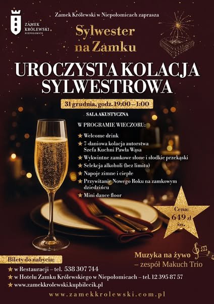 Sylwester w Zamku Królewskim w Niepołomicach