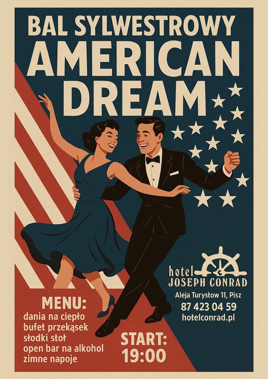 Sylwester na Mazurach American Dream w kameralnym hotelu nad jeziorem 2 noce