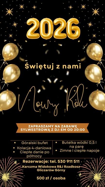 Sylwester 2025/2026 z widokiem na Tatry! 