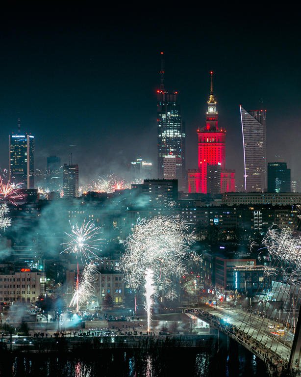 Fajerwerki widziane z góry