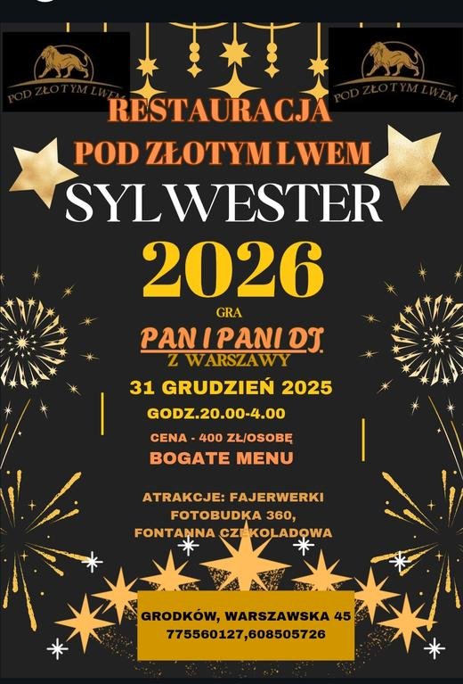 Bal sylwestrowy | Restauracja pod Złotym Lwem