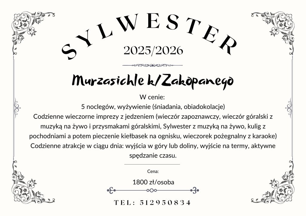 Sylwester dla Singli w Tatrach! Aż 5 dni! Najlepszy program!