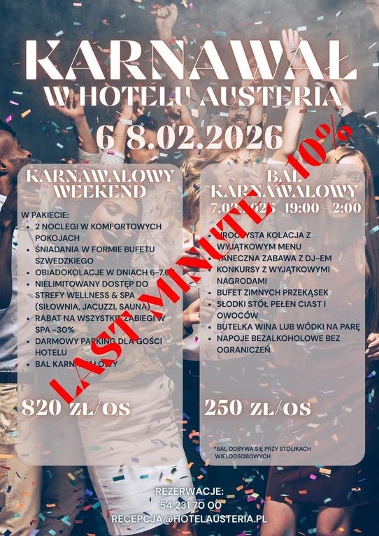  Karnawał w Hotelu Austeria | 6-8 lutego 2026
